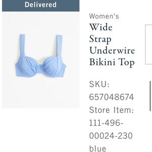 Blue Wide Strap Bikini Top